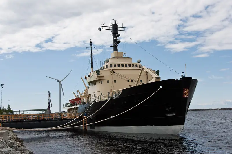 The icebreaker Sampo moored at the Port of Kemi, Finland